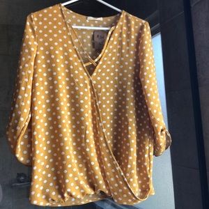 Mustard Polka Dot Top